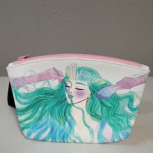 Ipsy Artistic Women's Bag with Aqua and Pink Design